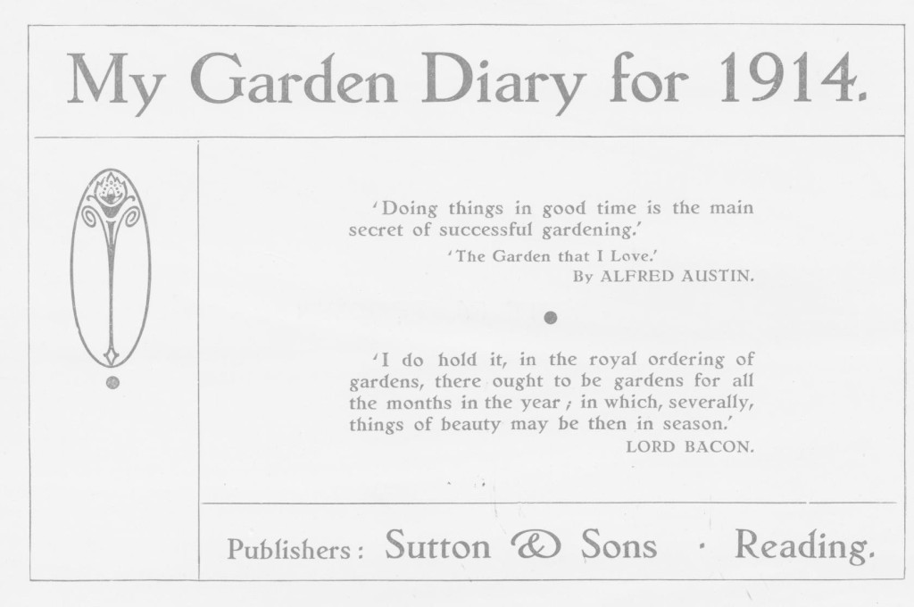 My Garden Diary for 1914 Inside quotes