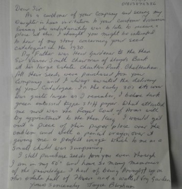 Customer Stories: Letter 1 – Joyce from Newton Abbot