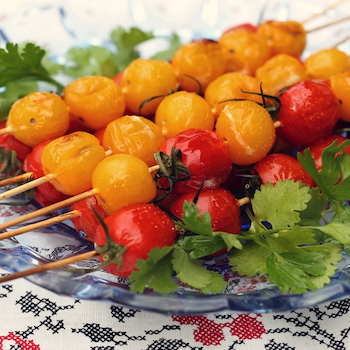 Cherry tomatoes on a plate