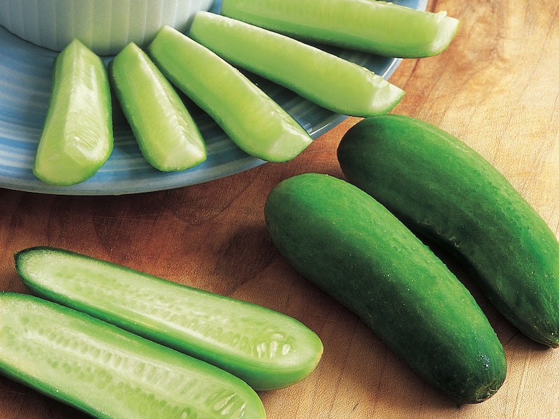 Small cucumbers on plate